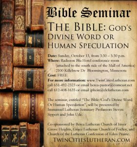 2013 Bible Seminar advertisement image